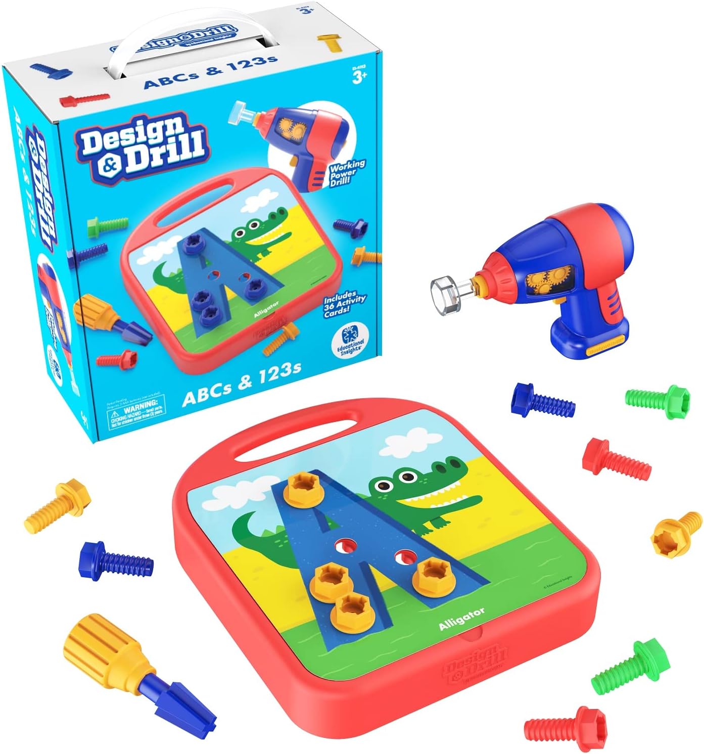 Learning Resources Toy Drill Design Alphabet & Numbers EI4113 Genuine Product