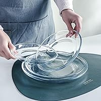 Vista 6 de Platos redondos de vidrio templado de 7 pulgadas, pequeños mini aperitivos, frutas, ensaladas y pasteles, juego de 3