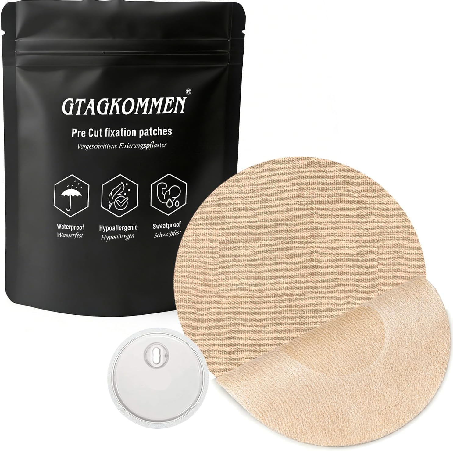 20Pack Universal Adhesive Patches for CGM and Insulin Pumps,No Hole&No Glue in the Center, Waterproof Pre-Cut Adhesive Tape Protect Your Sensors Continuously for 7Days Long Stay, Skin-Friendly Patches