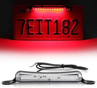 LivTee License Plate Light, Extremely Bright LED License Plate Lights Assembly for Trailer UTV ATV Truck RV Boat, Red
