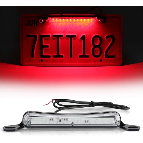 LivTee License Plate Light, Extremely Bright LED License Plate Lights Assembly for Trailer UTV ATV Truck RV Boat, Red