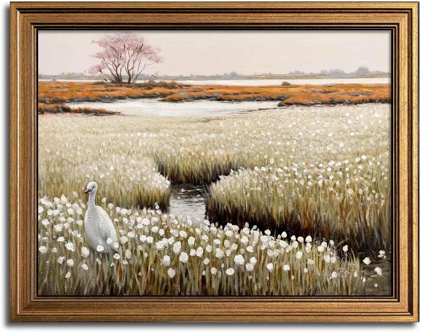 Yeechine Wildflowers Botanical Painting Canvas Print Kitchen Living Room Wall Decor (Champ Fleuri, 20" L x 16" W)