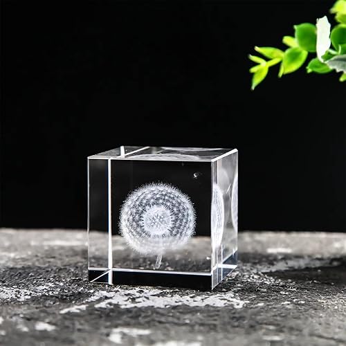 Miniatura 4 de EFH Mini lámpara de luz nocturna de cubo de cristal de 2 pulgadas, decoración grabada con láser 3D, base de madera, control remoto, modelo de varios