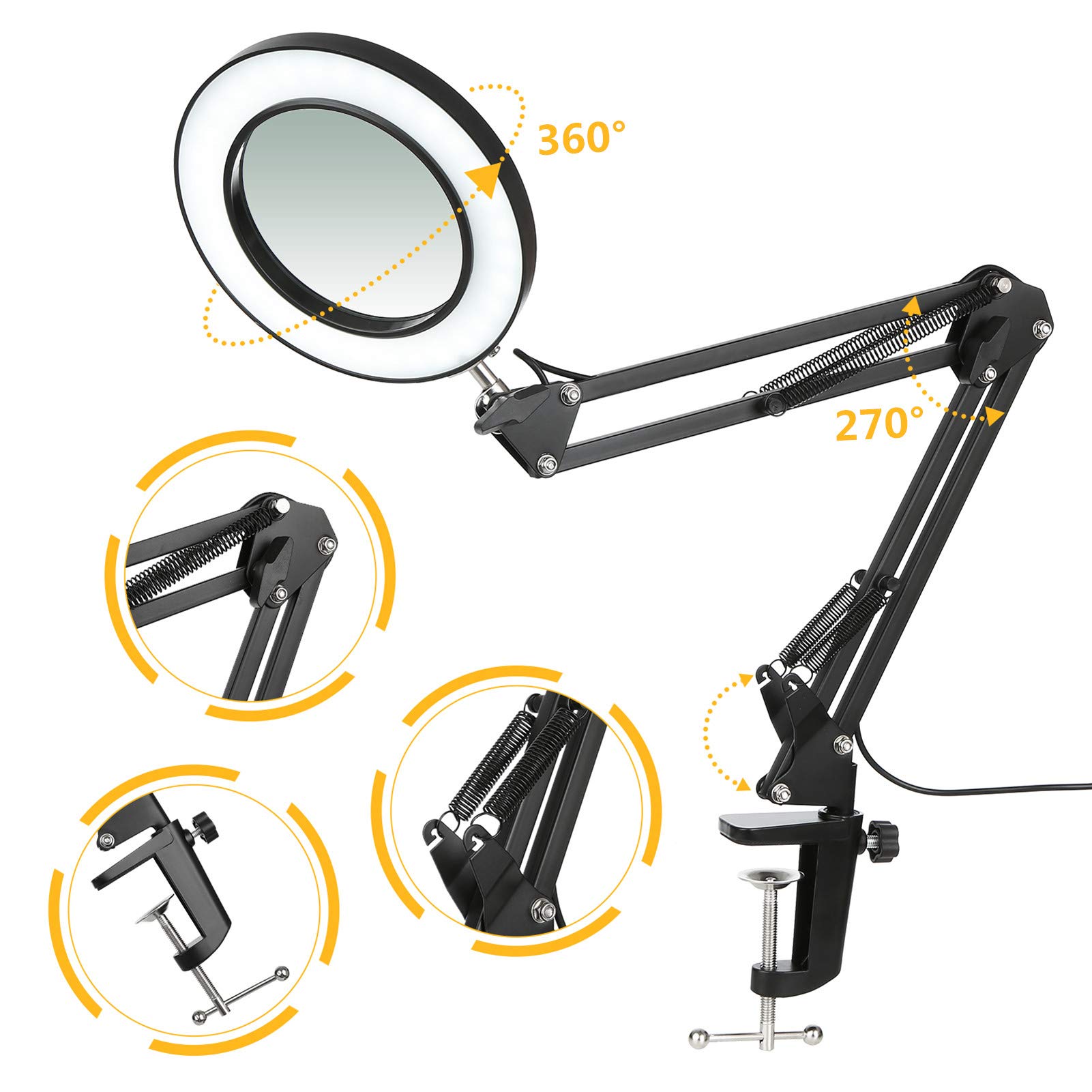 Amazon | 拡大鏡 スタンドルーペ クリップ式 倍率8倍 レンズ直径10.5CM