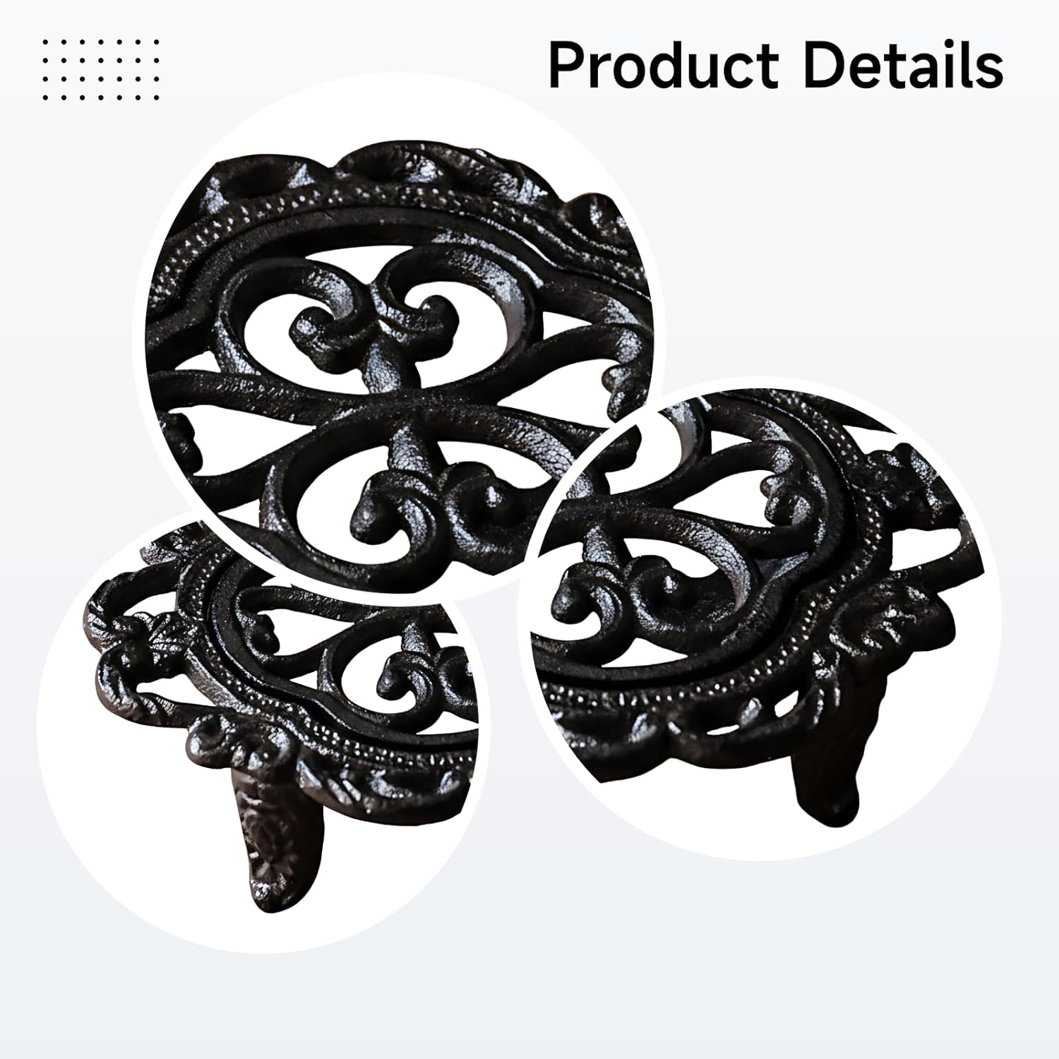 Teapot Warmer, Cast Iron, 5.9 X 4.9 X 2 in, Flower Shape Tealight Warmer, Decorative Stove with Stable Holder