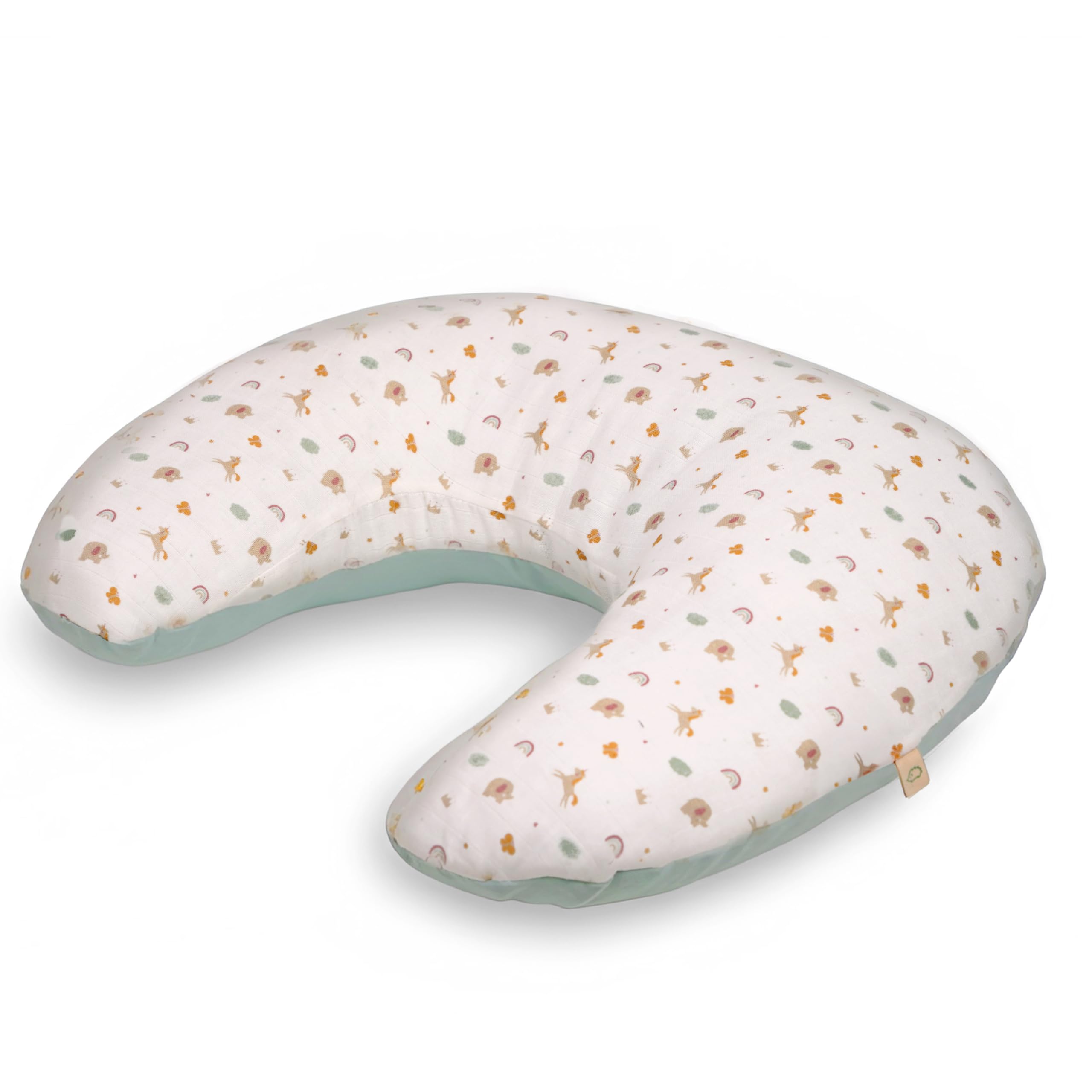 Cuscino Allattamento Neonato in Mussola Morbida 100% Cotone, Sfoderabile e Lavabile, Forma U per Gravidanza, Biberon e Supporto Baby
