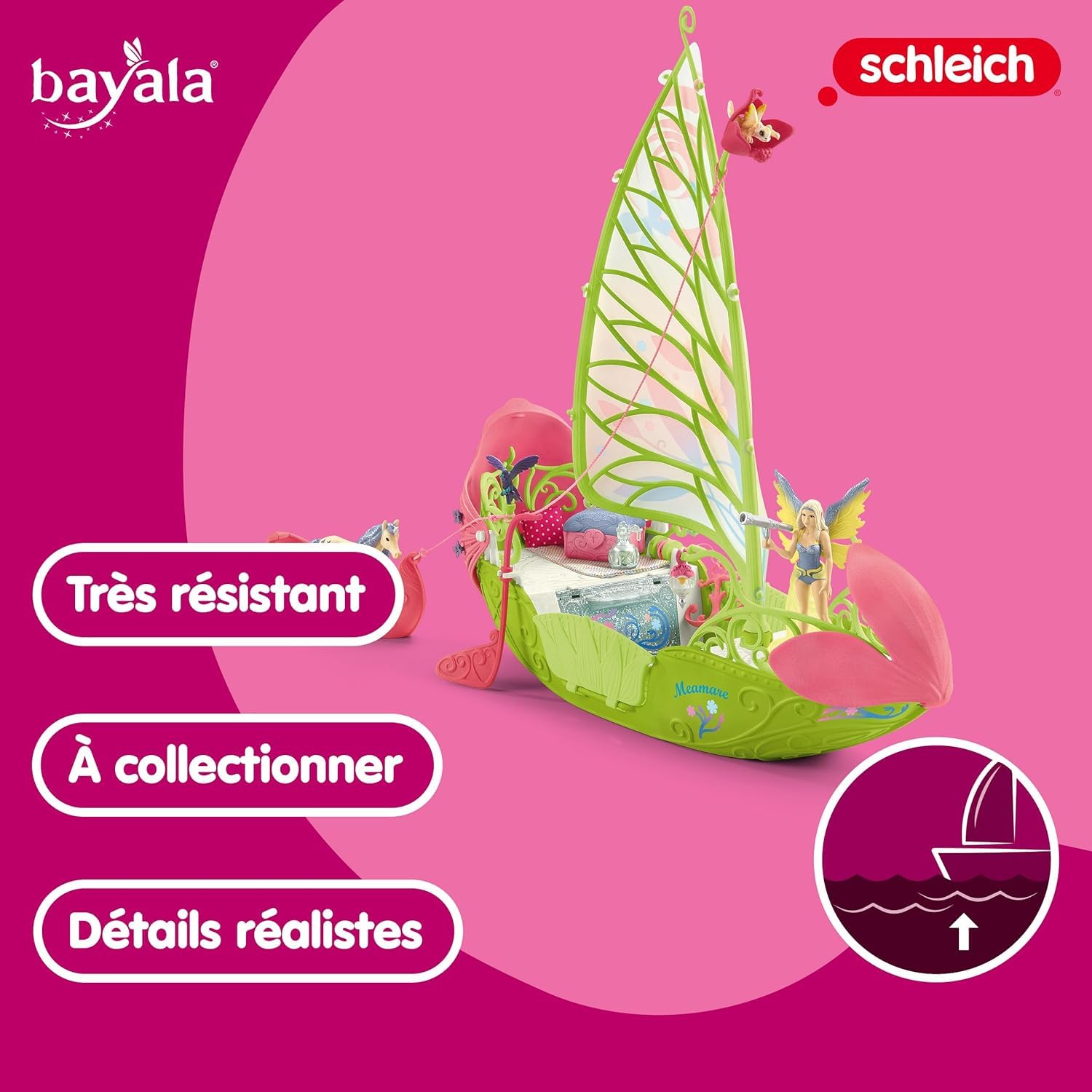 Schleich BAYALA | Bateau Fleuri Magique de Sera 42444 | 40 pièces