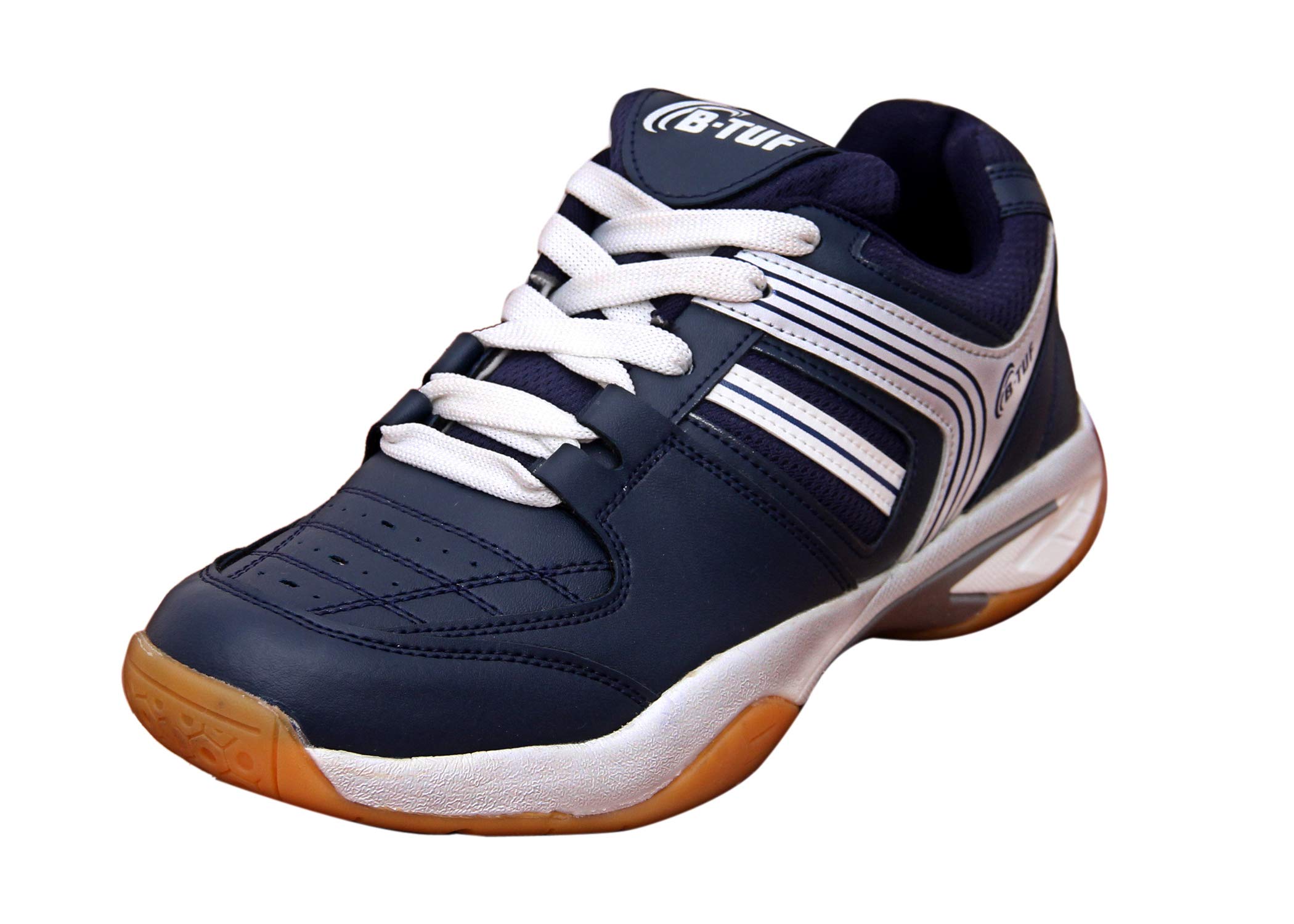B-TUF Navy Non-Marking Badminton Court Shoes for Men/Women | Stylish Sport Shoes | Lightweight & Durable for Squash, Table Tennis, Volleyball, Basketball & Indoor Sports |(Navy Blue/Black)-image-8