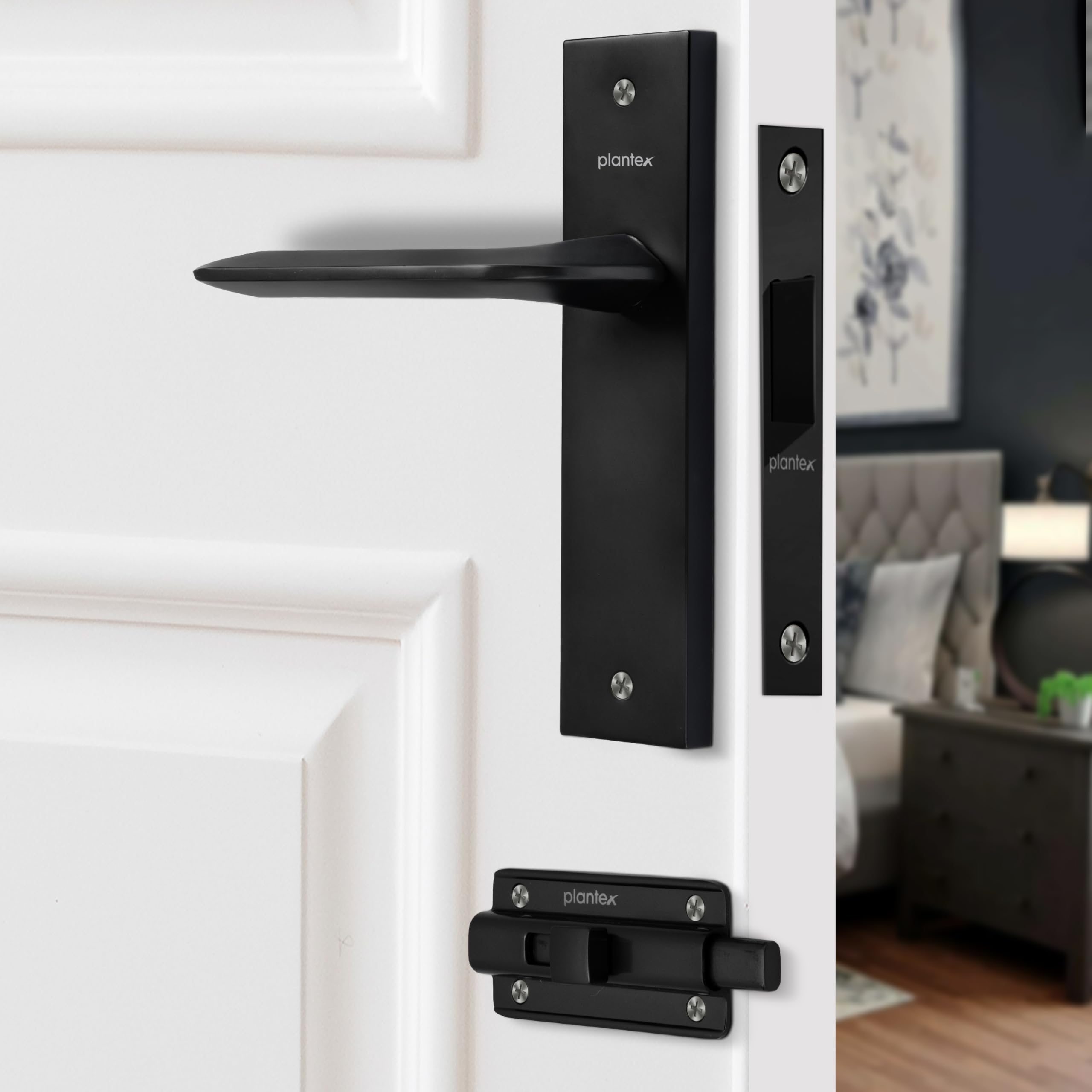 Plantex Heavy-Duty Door Lock Set - Main Door Lock Handle Set/ 6-Lever Lock Mechanism with 3 Years of Warranty/Mortise Lock with 3 Keys, Brass Lock Body & Cylinder(8105 - Matt) — Amazon image 12