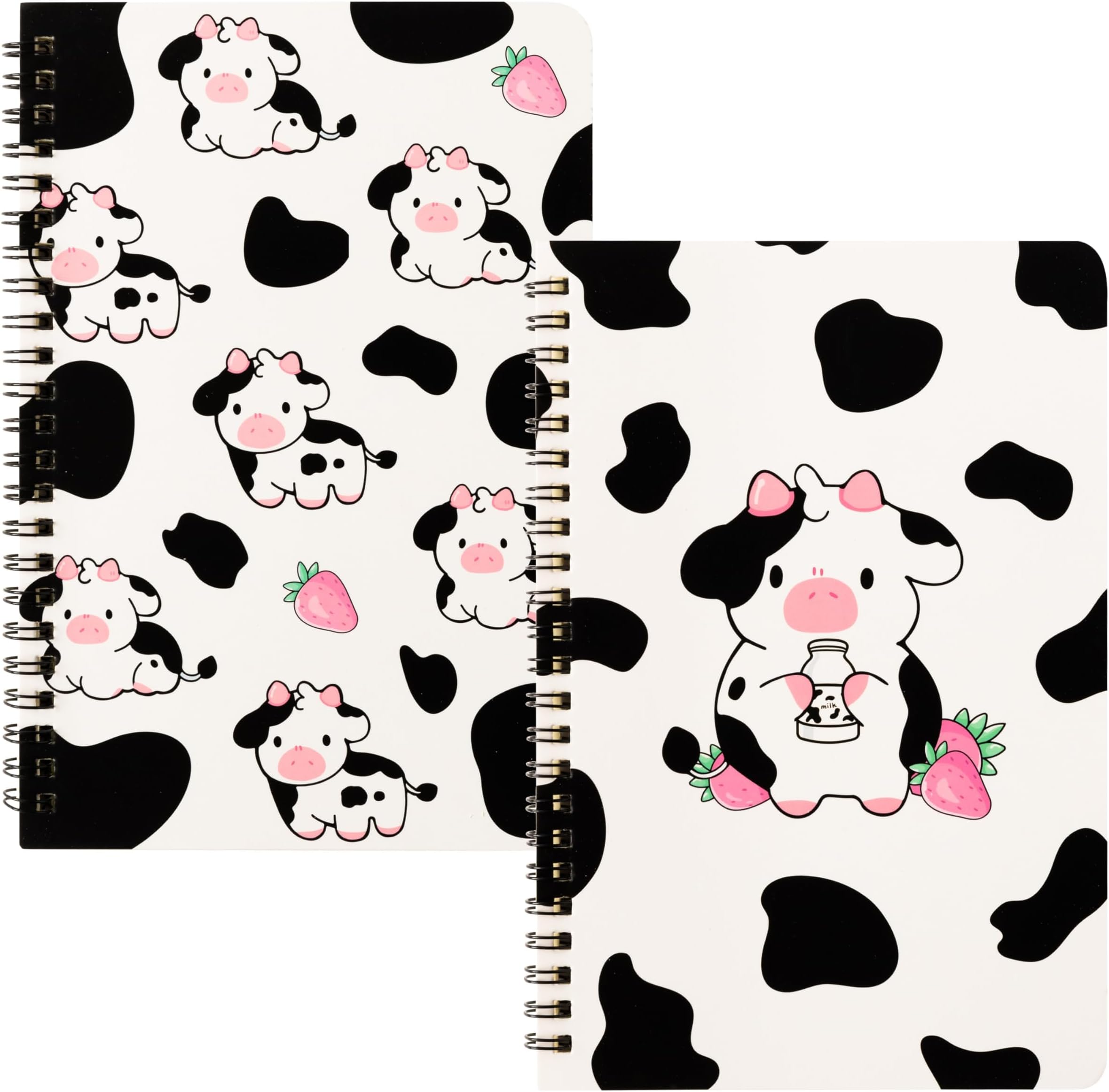 2 A5 Cow Spiral Notebooks