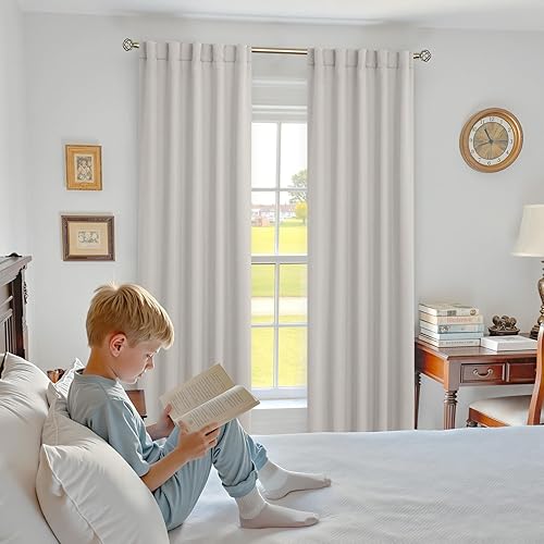 Miniatura 8 de BGment Cortinas opacas con bolsillo para barra y pestaña trasera para dormitorio, cortinas de oscurecimiento con aislamiento térmico para sala de