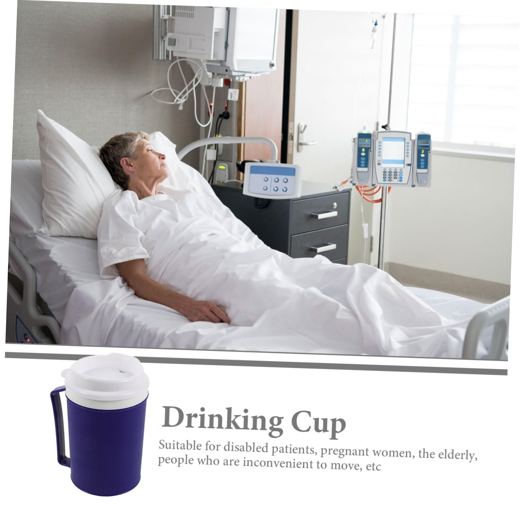 Healvian 4piezas Taza Antigoteo Para Pacientes Discapacidad Vaso Para Ancianos y Movilidad Reducida Para Sopa Agua y Porridge Capacidad