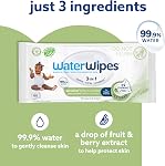 Lingettes WaterWipes Sensitive+ pour Bébé et Tout-Petit, 3-en-1, Prend Soin, Protège, 99,9% Eau, Nettoyage Texturé, Sans Parfum et Hypoallergénique, 540 Compte (Paquet de 9)