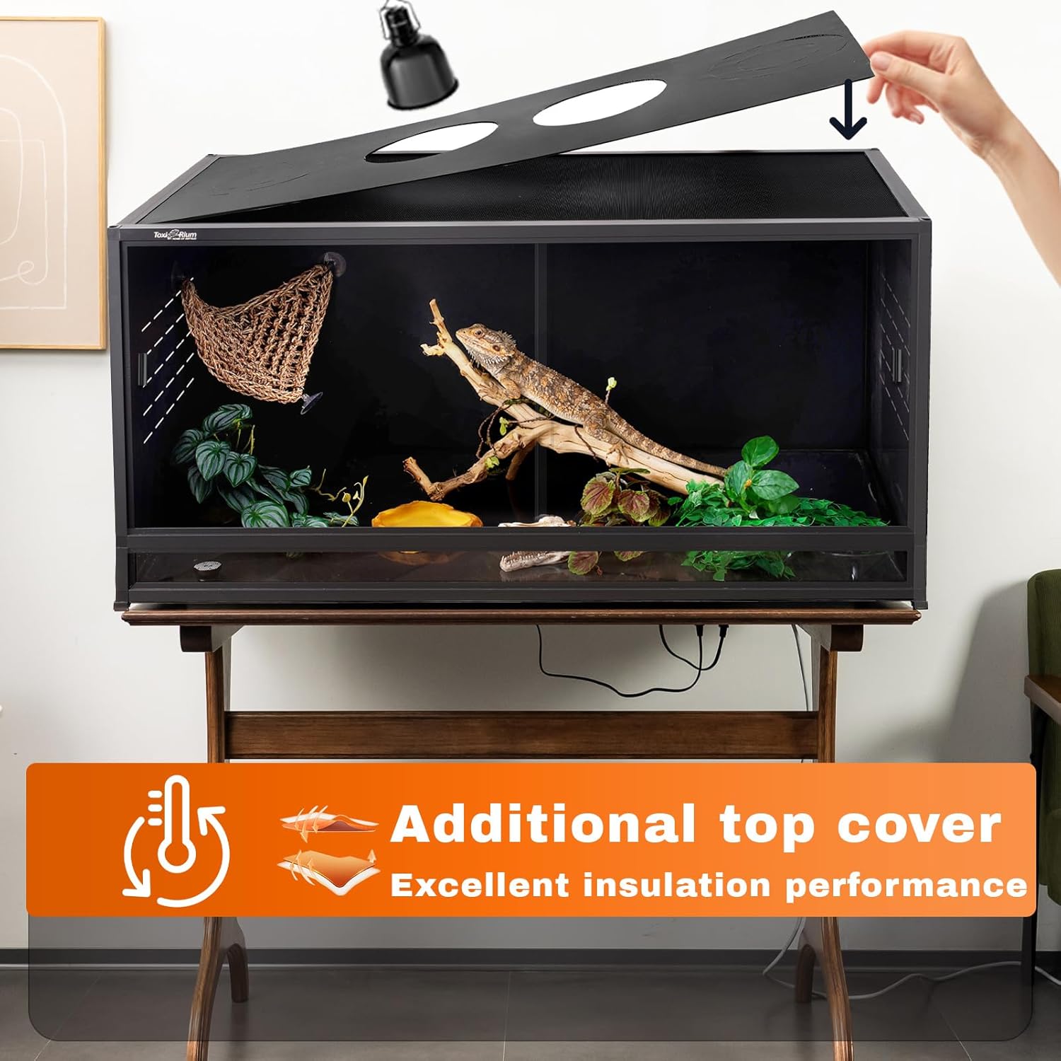 Extra Large PVC Reptile Enclosure 3 Tier 48"x24"x24"with Spacers, 120 Gallon Reptile Terrarium Habitat, Space Saving Stackable Reptile Tank for Bearded Dragon Gecko Snake Lizard, Sliding Doors Lock