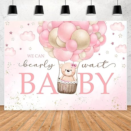 Girl Bear Baby Shower Backdrop: A Touch of Whimsy for Your Special Day
