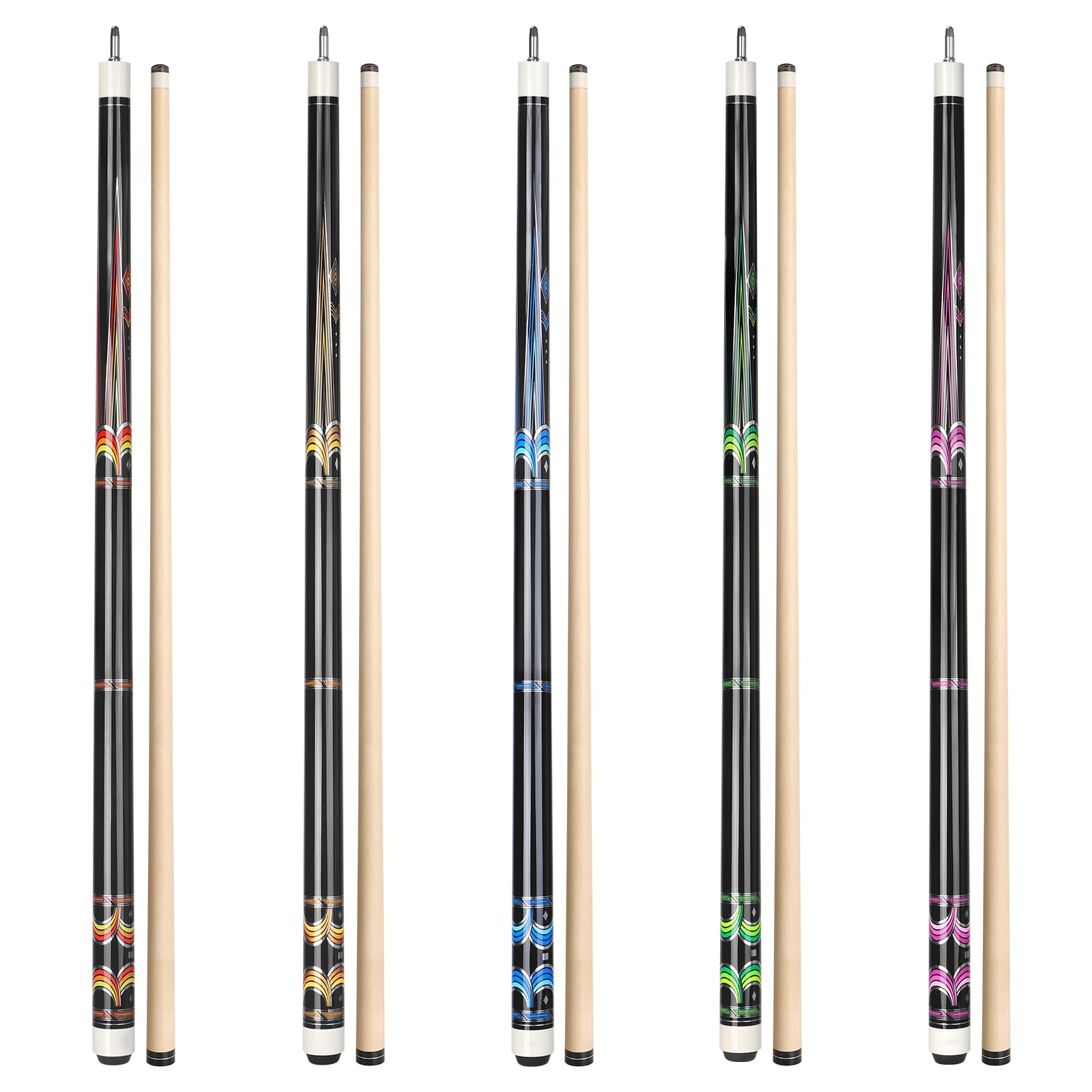 LOTKEY Pool Cue Sticks for Adults,Super Straightened Up 58'' 18 19 20 21oz Billiard Cues Canadian Maple Tacos De Billar Profesional Set of 4/3/2/1 House Bar Pool Que Table Beginner Pool Queue