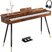STRICH SDP-350S 88-Key Hammer Action Digital Piano with Weighted Keys, Furniture-Style Desk Cover, Stand, Speakers & Pedals