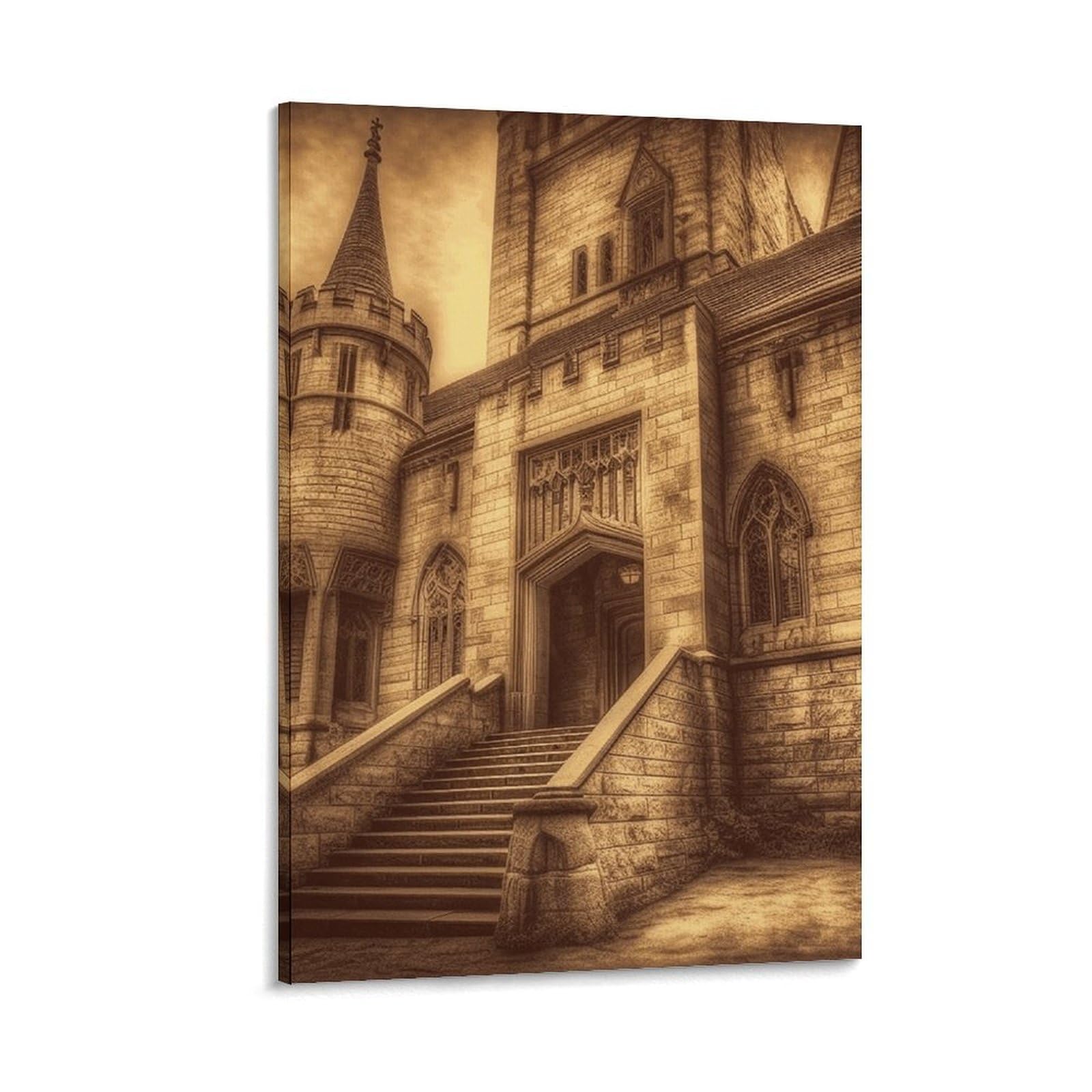 Toile murale vintage château médiéval pour une ambiance chambre cocooning - 8