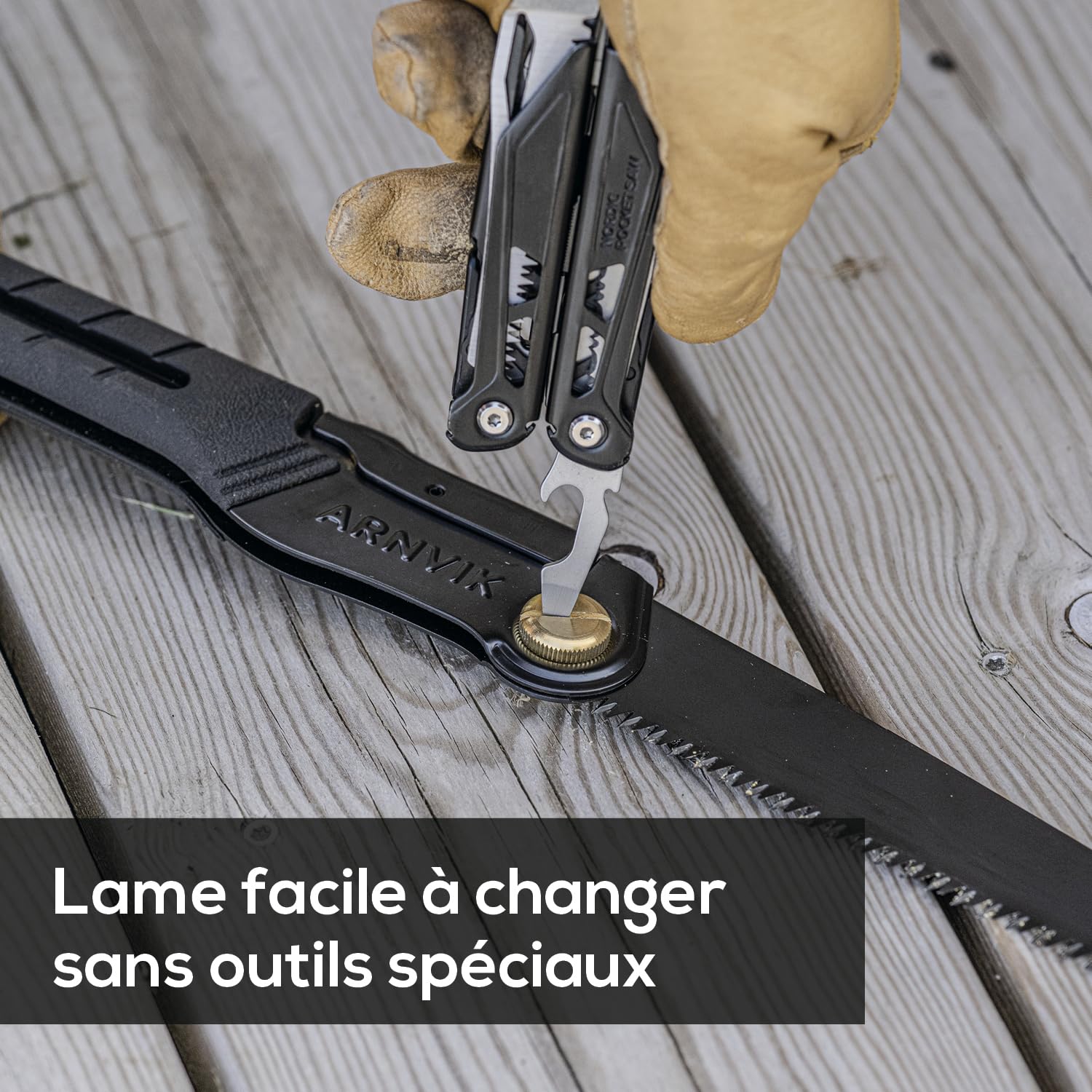 Nordic Pocket Saw Scie à Bois Pour le Jardinage - Scie Pliante Arnvik – Lame en Acier Trempé SK5 de 21 cm Pour Élaguer les Arbres ou Couper le Bois de Chauffage en Camping - Scie Elagage