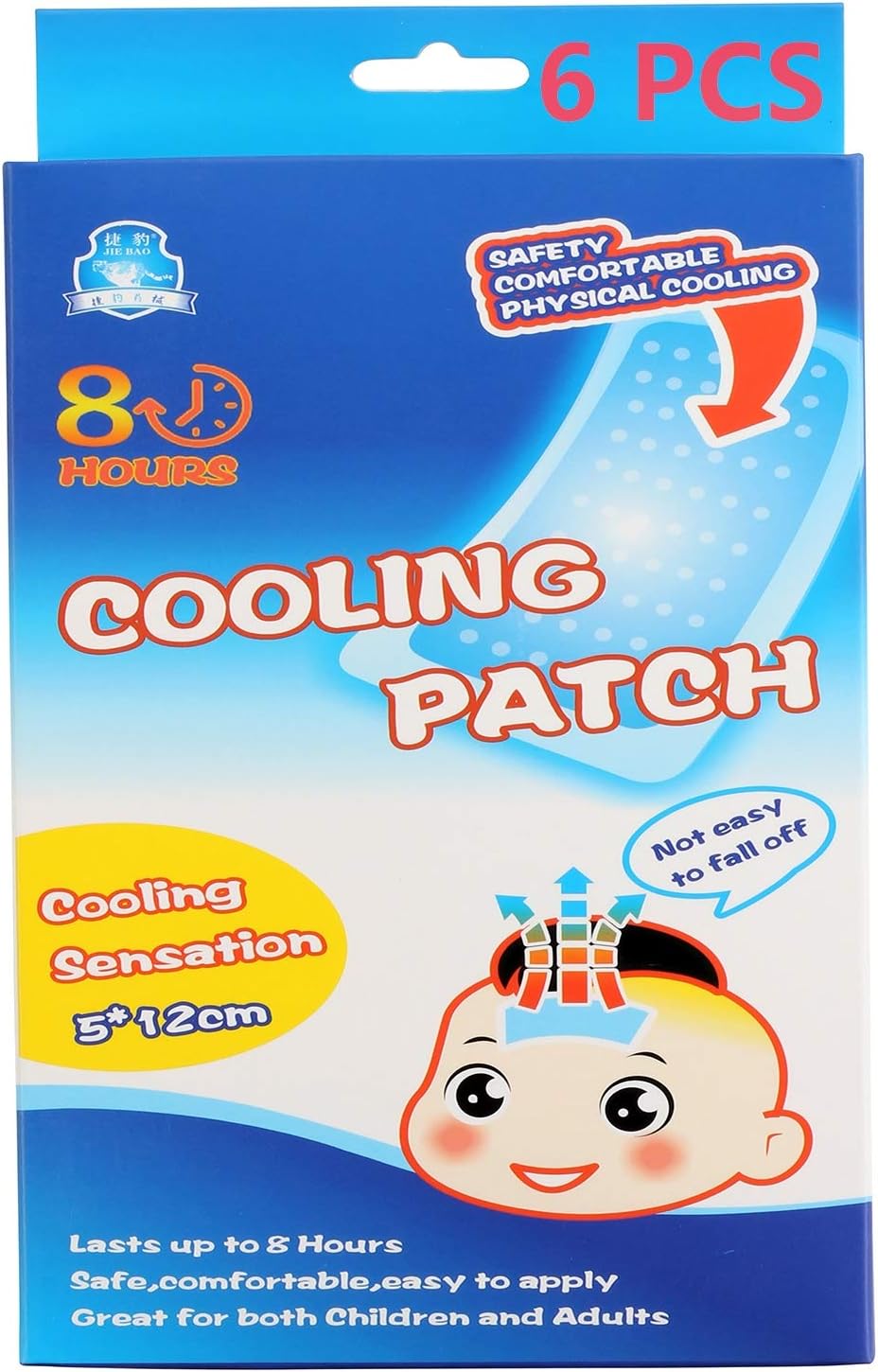 Cooling Patch, Fever headache Forehead Cooling Sticker Headache Patches Forehead Instant Cooling Relief Strip for Adult/Kids,Cool Patches for Fever, Forehead Fever Patch –pack of 6