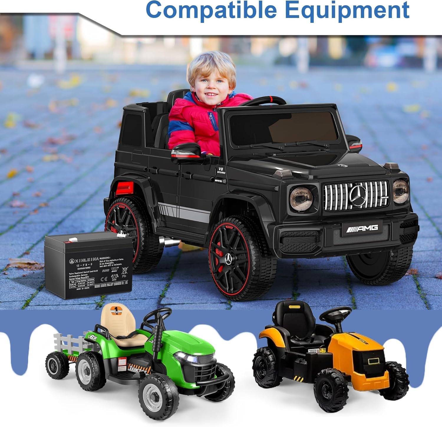 Condition photo showing As Is for anpabo 24v 5ah sealed lead acid replacement battery for kids ride on toys, rechargeable pack for 24 volt ride-on cars and kids electric vehicles, easy installation, steady power 5 amps