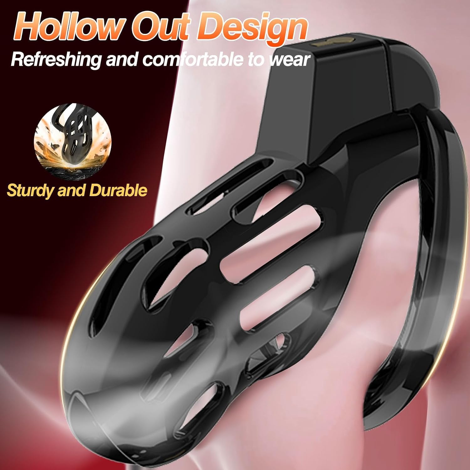 Male Chastity Cage, Large Cock Cage Chastity Device for Man Penis Exercise SM image 2