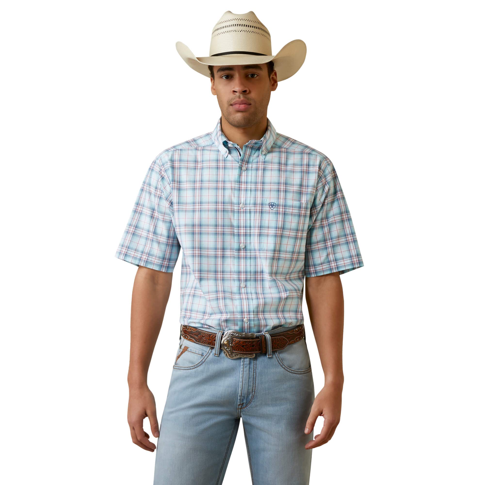 ARIAT Men's Pro Series Osiel Classic Fit Shirt, White, Size X-Small
