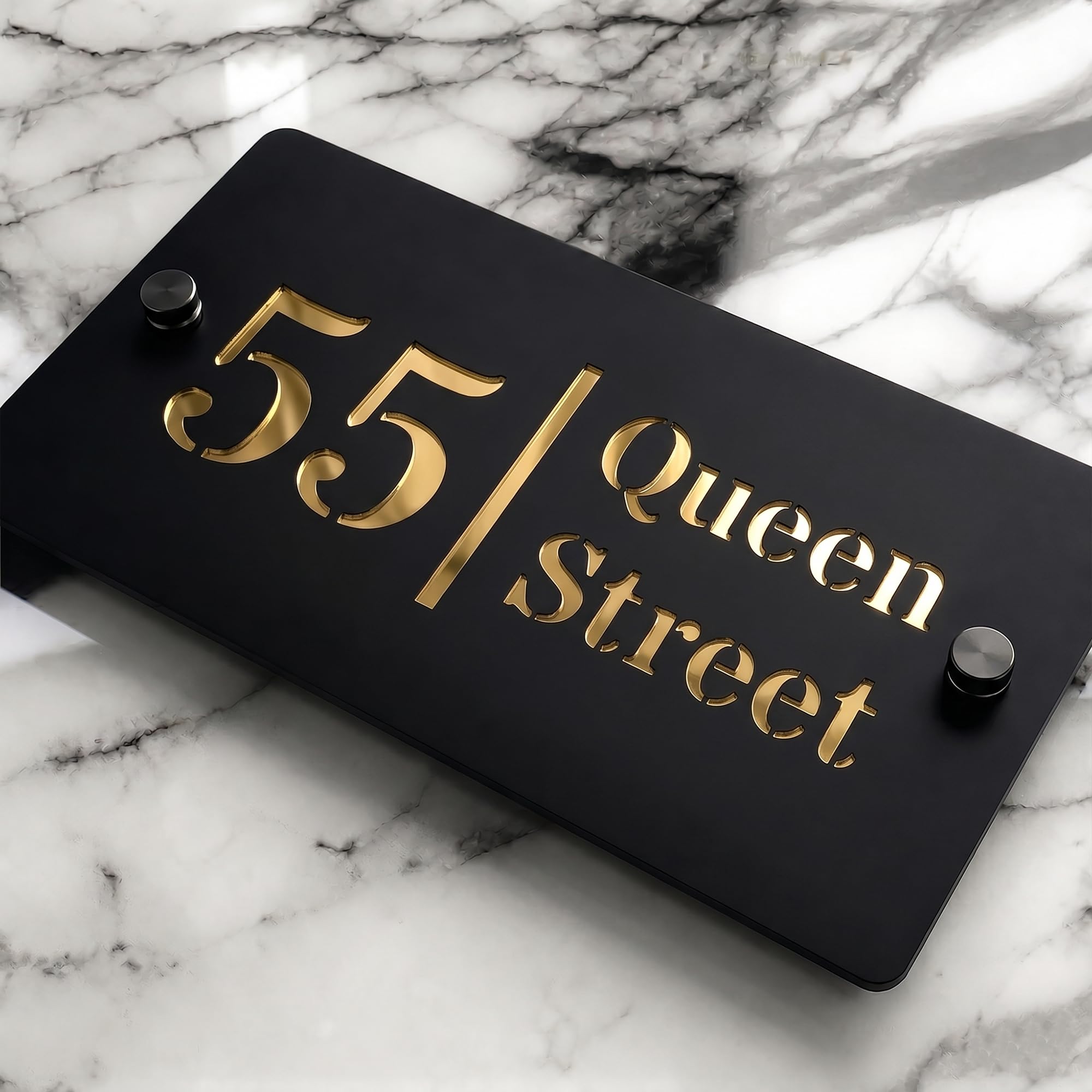 Housics Personalised 3D Acrylic House Number Sign, Door Plaque, Front Door