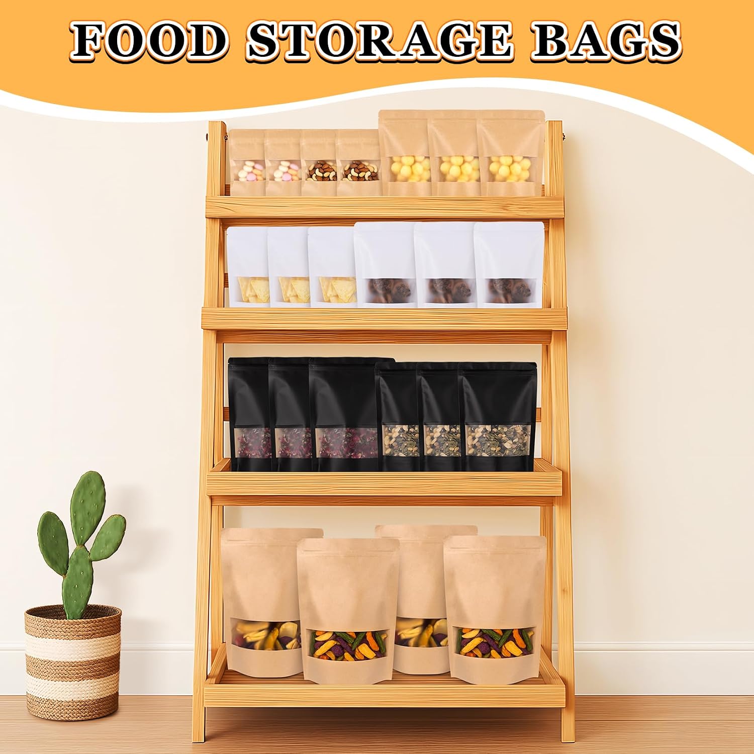 100 PCS Resealable Bags for Small Business, Trail Mix Bag|5.5x7.9in image 5