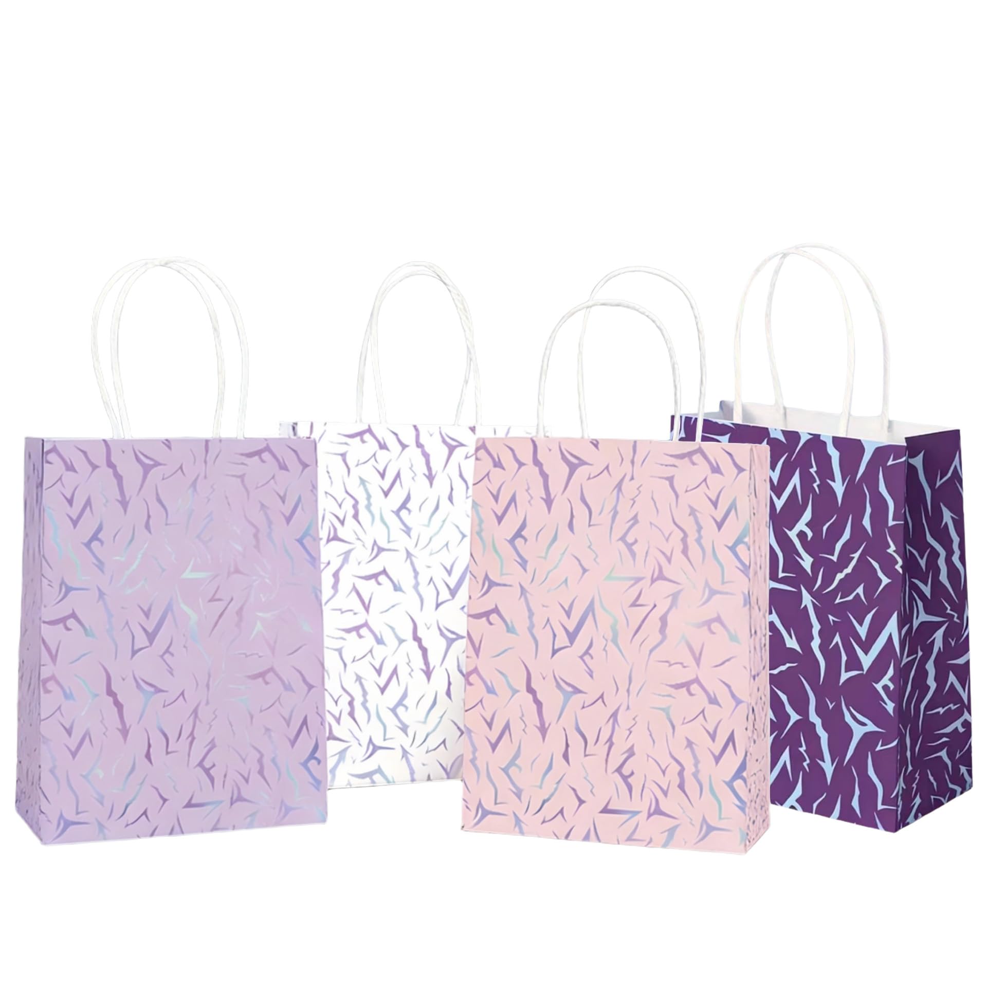 InteDesign 12PCS Kpop Party Bags Kpop Themed Birthday Candy Paper Bags with Handle Purple Energy Gift Bag for Kpop Party Gift Birthday Halloween (4 colours)
