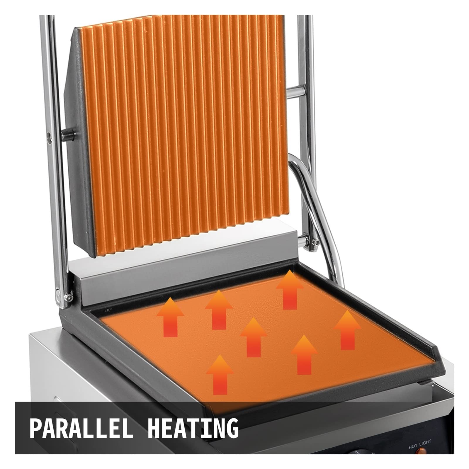 Elektryczny grill kontaktowy Griddle Commercial Panini Press Grill Nieprzywierająca na zewnątrz Camping Gotowanie Kanapki Stek Mięso(Double Flat Plate)