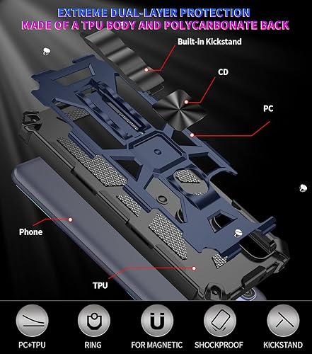 Miniatura 8 de Asuwish Funda de teléfono para Moto E7 PowerMotorola E7i PowerLenovo K13 con protector de pantalla de vidrio templado y accesorios para celda,