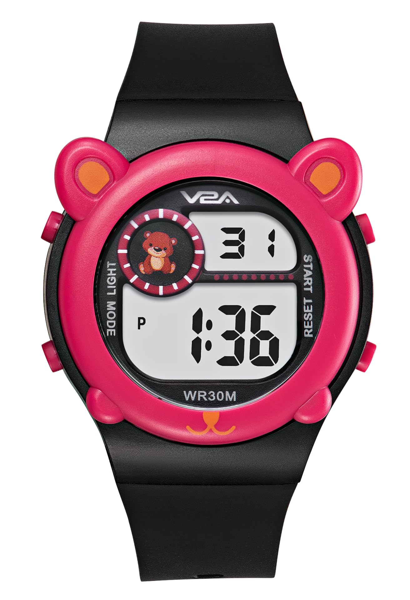 V2A Resin Critter Series Girls Digital Watch With Cat Ears For Ages 3-10 - 7 Color Backlight, 30M Waterproof, Alarm, Stopwatch | Watch For Boys And Girls | Birthday Gift | Return Gift (Blue-Pink) (B0DB2H2D85) Amazon Price History, Amazon Price Tracker