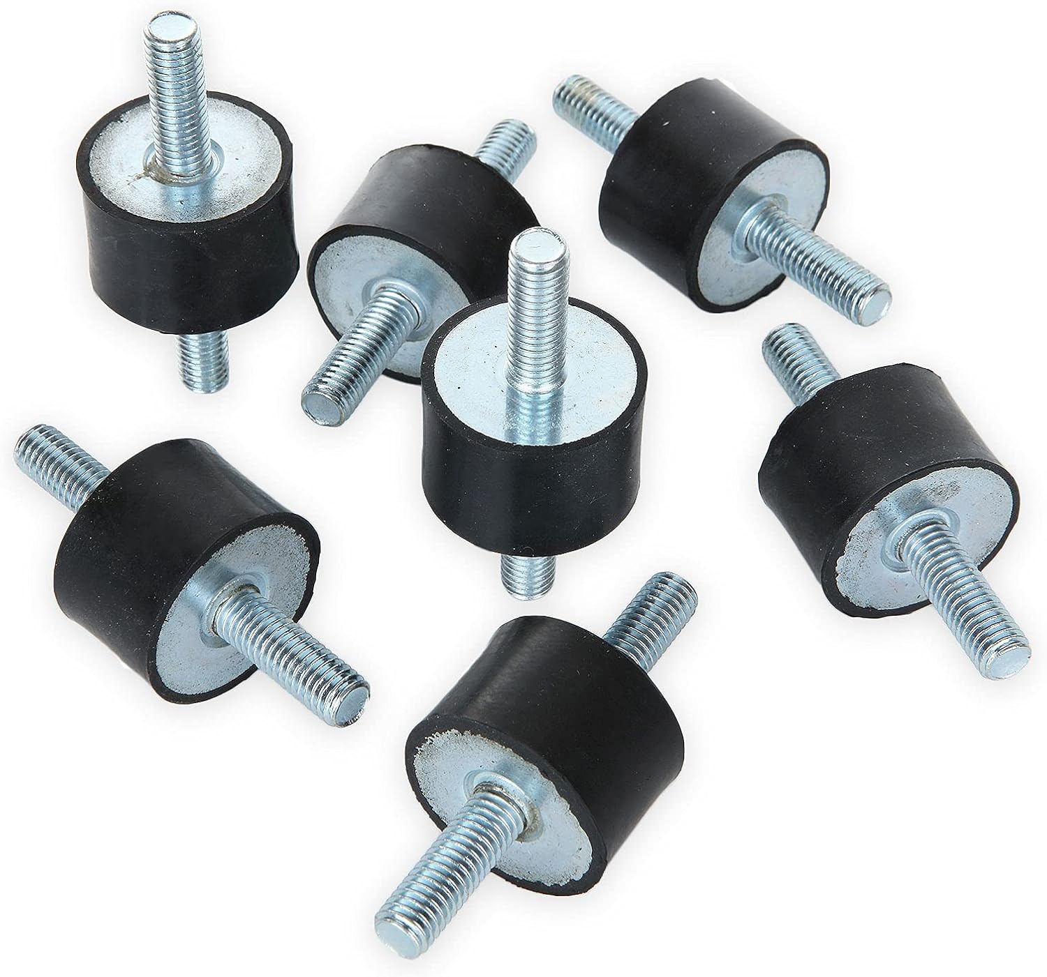 8PCS M8 Rubber Isolator Mounts, Anti Vibration Generator Isolation Mounts with Double Stud, Rubber Shock Absorber Mounts Isolation Mounts for Air Compressors, Garage Motor, Diesel Engines