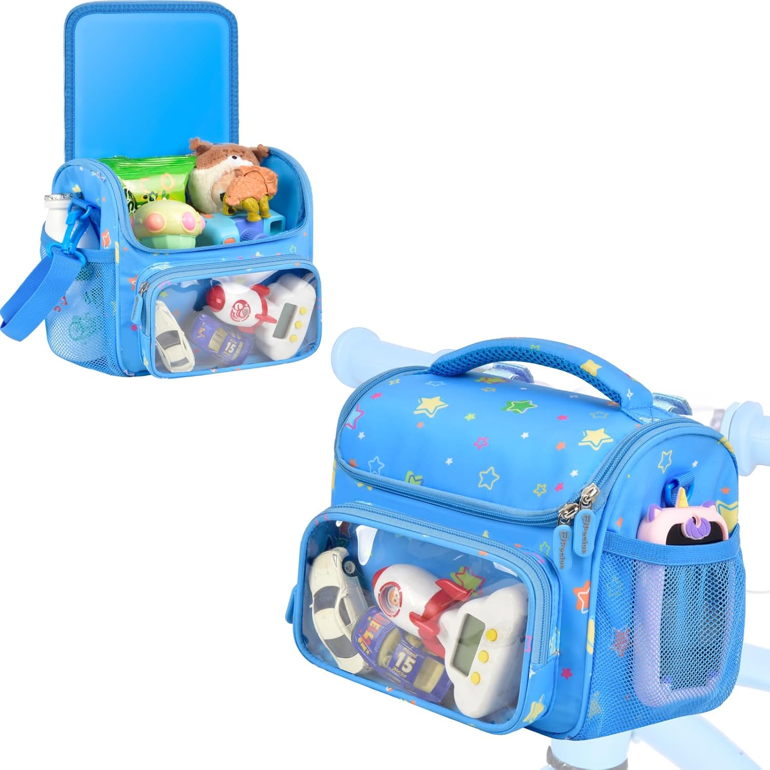 Kids Bike Basket Front Handlebar Bag for Girls and Boys, Cute Small Bicycle Basket for Balance Scooter Tricycle, Hold More Bike Accessories with Shoulder Strap (Case Only)