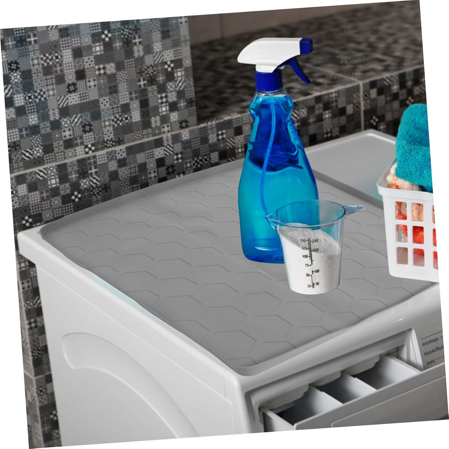 PRETYZOOM Under Sink Mat Liner Grey Drip Tray for Kitchen Bathroom Noise Dampening Shelf Protector Versatile Cabinet Floor Covering