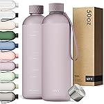 KIVY Large Water Bottle 50oz [Lightweight & Shatterproof] Fits Backpack & Cupholder for Travel, Sports, School - Extra large water bottle no straw - 1.5 Liter water bottles - 50oz Water bottle Taupe