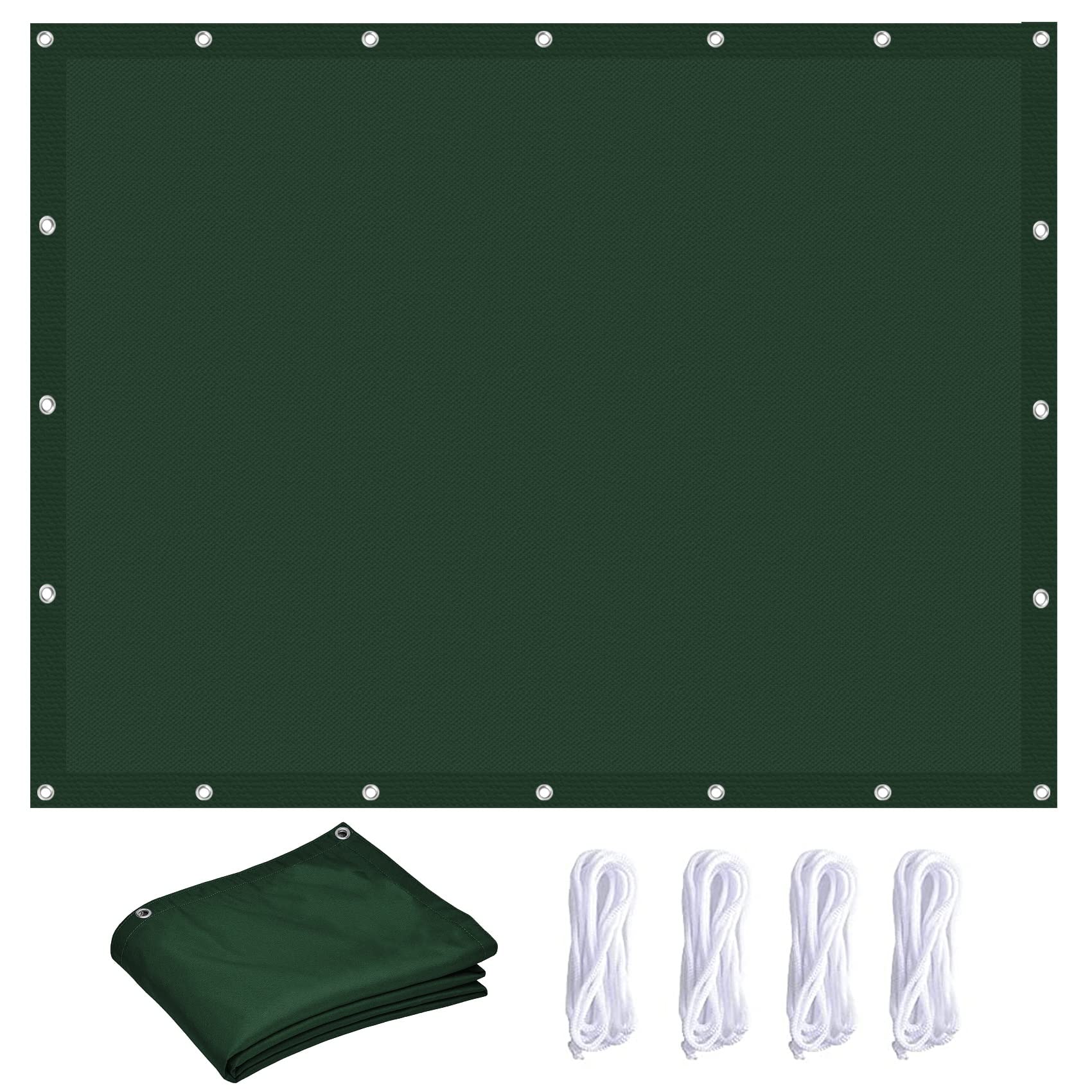 Sun Shade Sail, Awning Canopy 4 x 4.5 m Waterproof 98% UV Block Rectangle Shade Sails Waterproof with Fixing Kit, Easy to Install for Patios Backyard Outdoor Garden, Dark Green — image 1