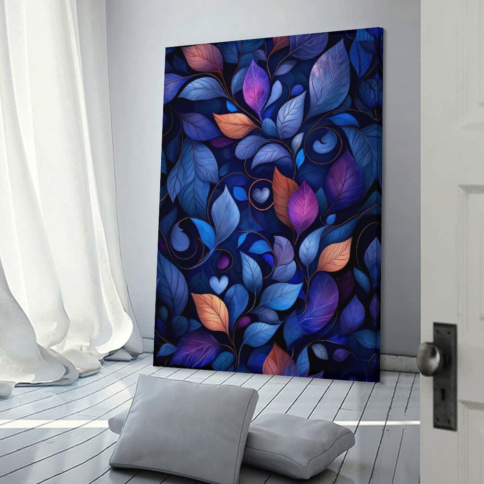 Junmoney Enchanted Foliage Art Canvas Wall Picture, 24x36inch(60x90cm), for Home, Office, Studio Or Guest Room, A Flexible Wall Accent for Shared Spaces