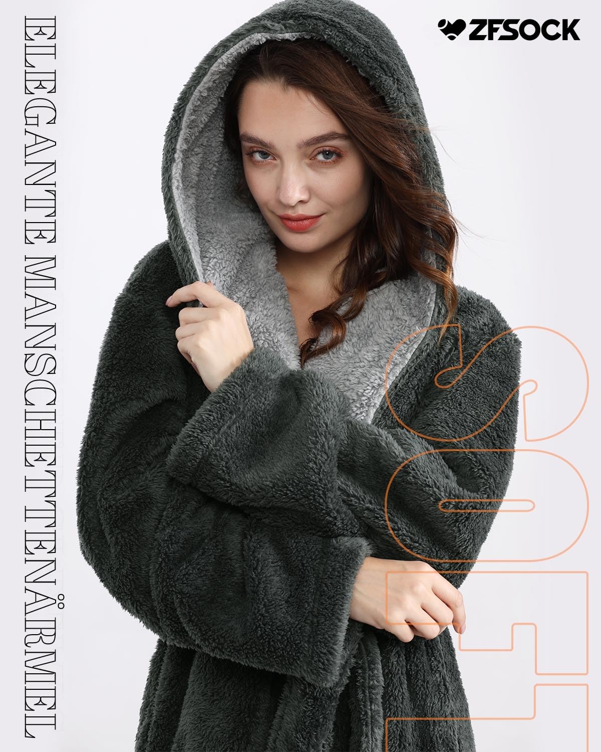Damen Bademantel Lang und Flauschig: Plüsch Fleece Bademantel ohne Kapuze aus Plüsch Flanell mit Gürtel - Dick & Bequem Hausmantel Perfekt für Zuhause oder als Weihnachtsgeschenk