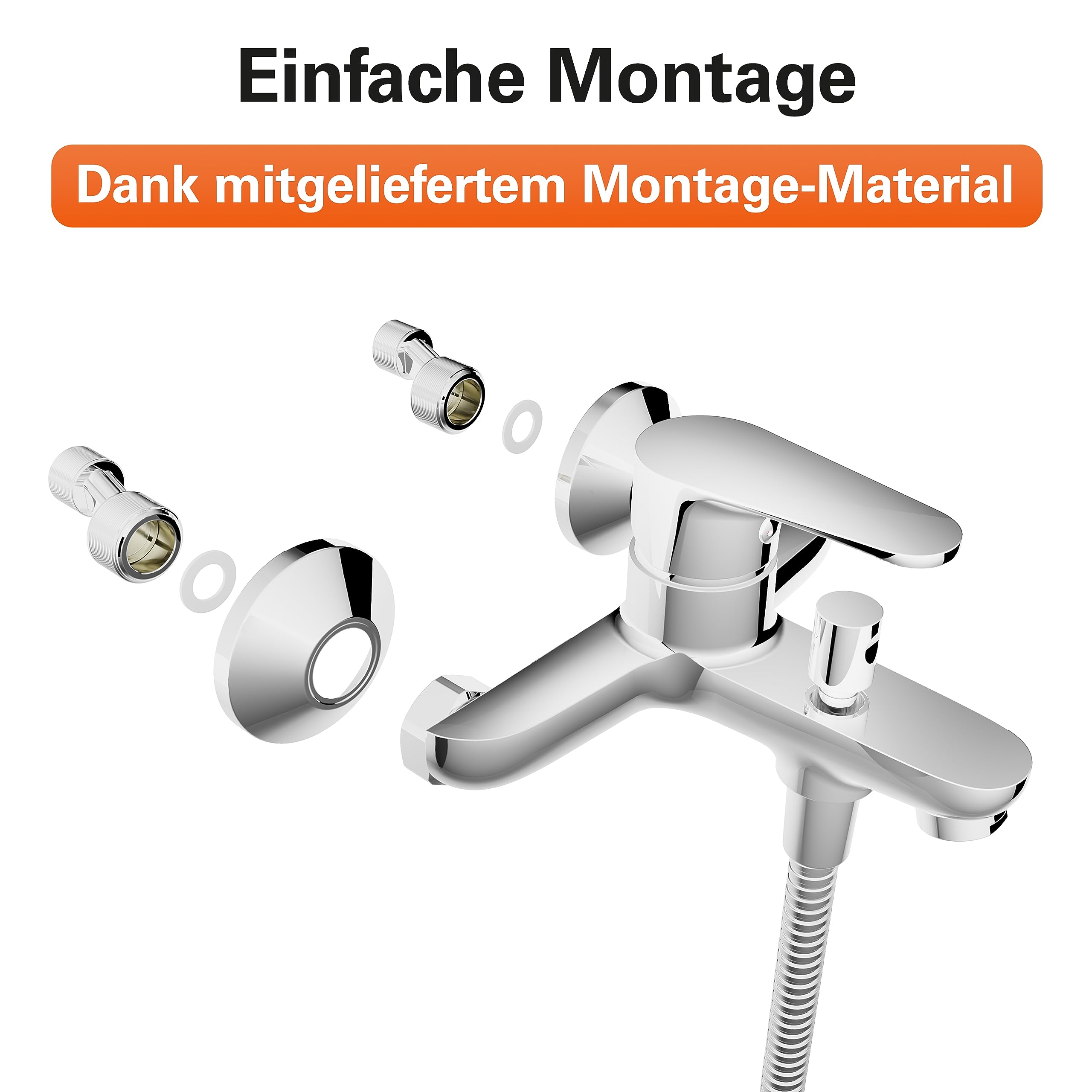 EISL NI023CALCR Claudio NI023CALCR-Miscelatore per Vasca da Bagno, con doccetta e deviatore, Miscelatore monocomando, Finitura cromata