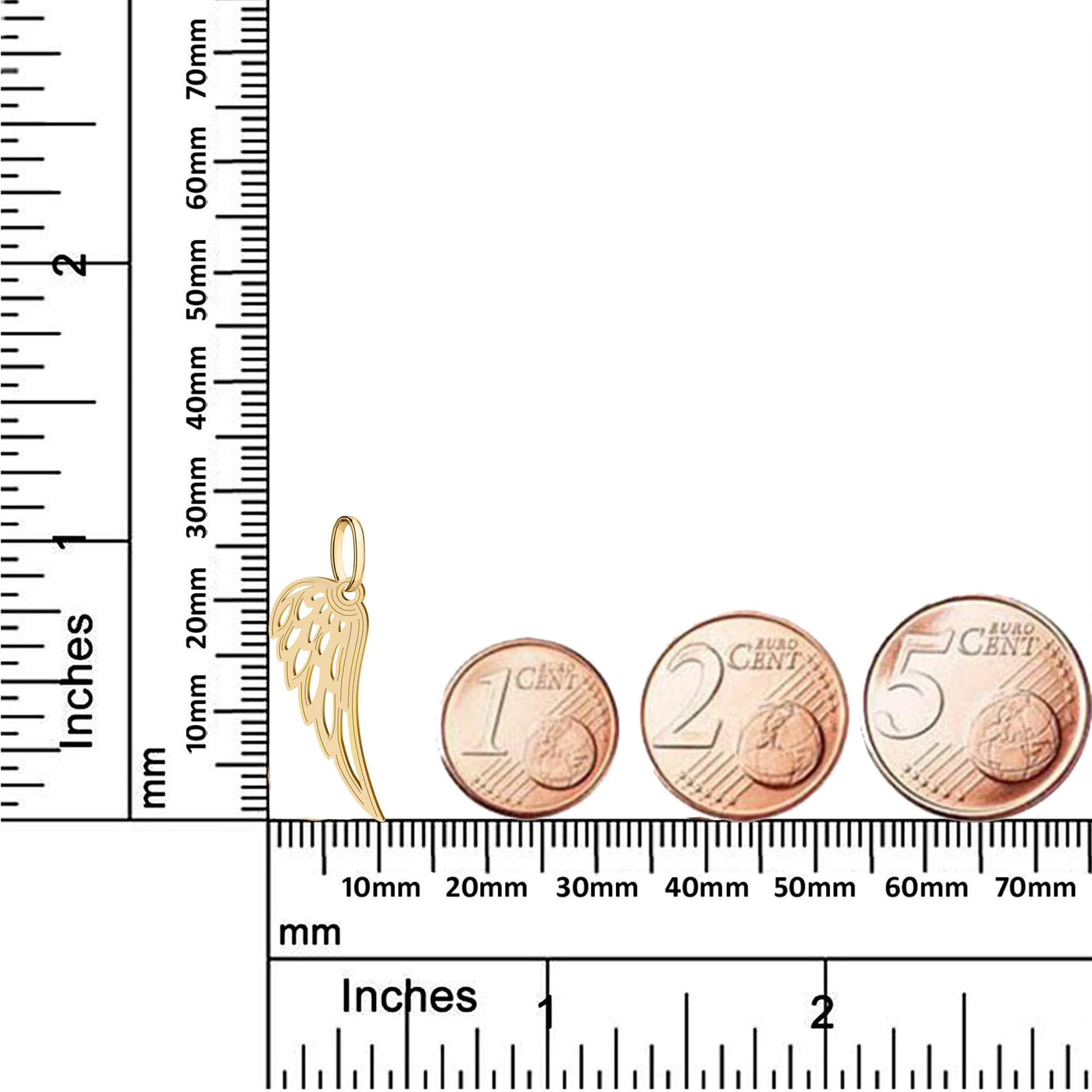 Engel Flügel Anhänger Gold 333 8K Gelbgold Damen Schutzengel Charm
