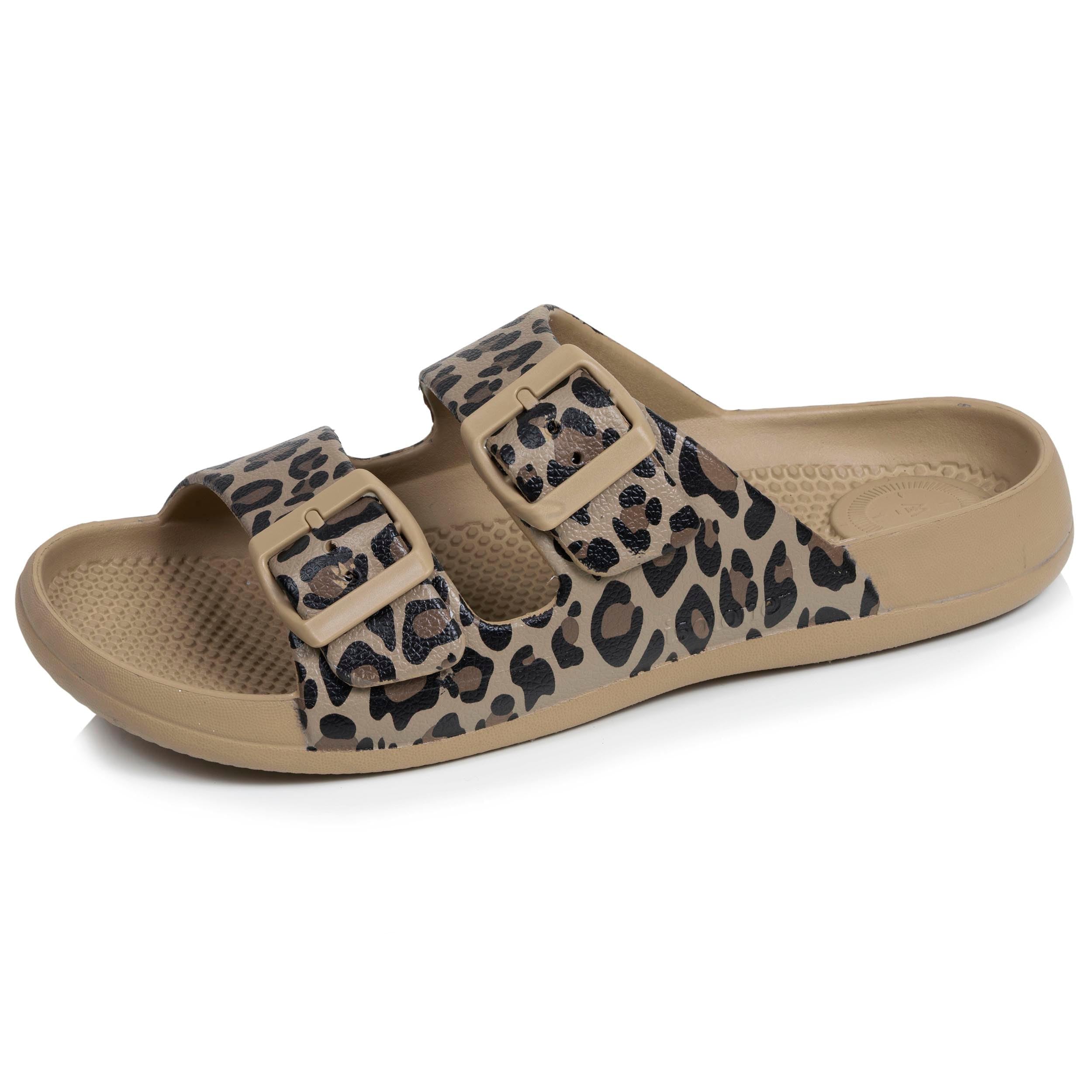 Isotoner Sandales femme Sandales femme semelle extra-flex, légère, patch talon ultra confort, 40 EU, léopard beige