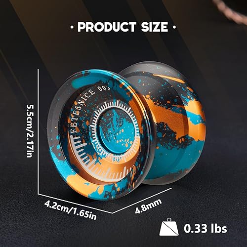 Miniatura 3 de FETESNICE Yoyo Yoyo Yoyo profesional para niños, Yoyo de metal que no respondesensible de doble propósito, truco con bolsa, herramienta de