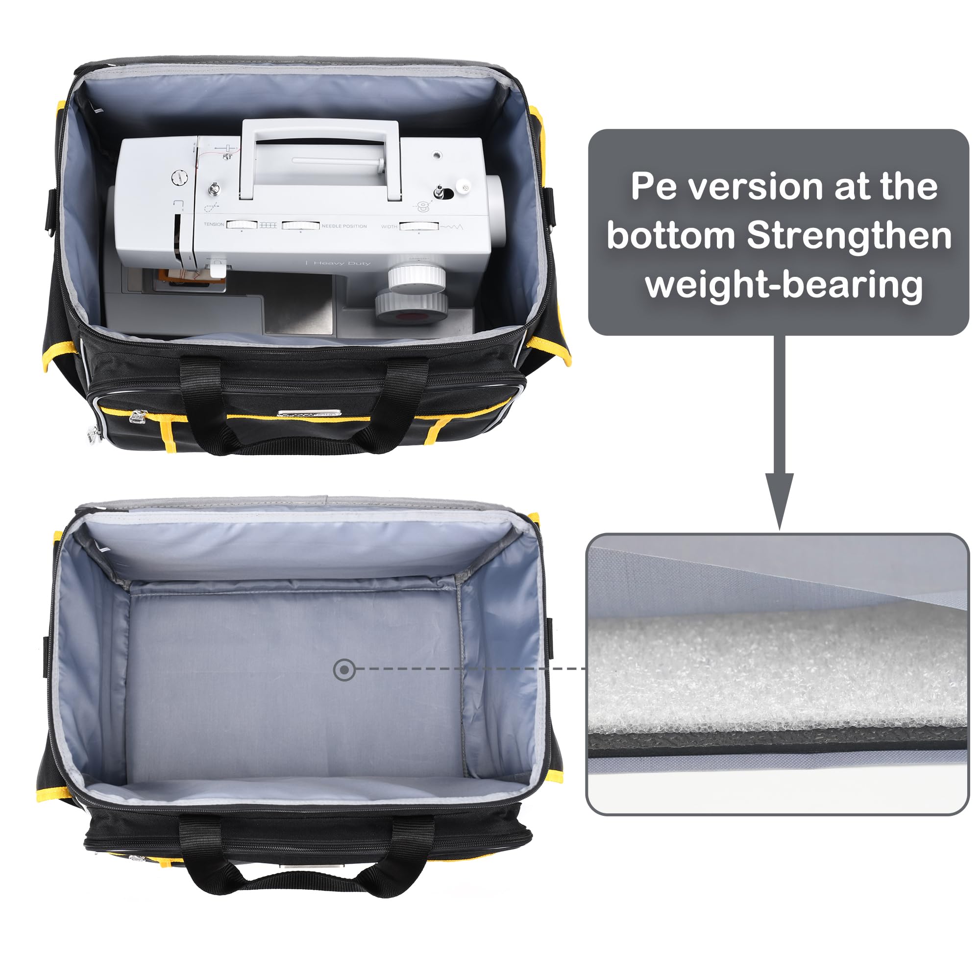 cab55 Sac de Transport pour Machine à Coudre avec Rembourrage Amovible, Sac fourre-Tout pour Machine à Coudre et Accessoires de Couture supplémentaires