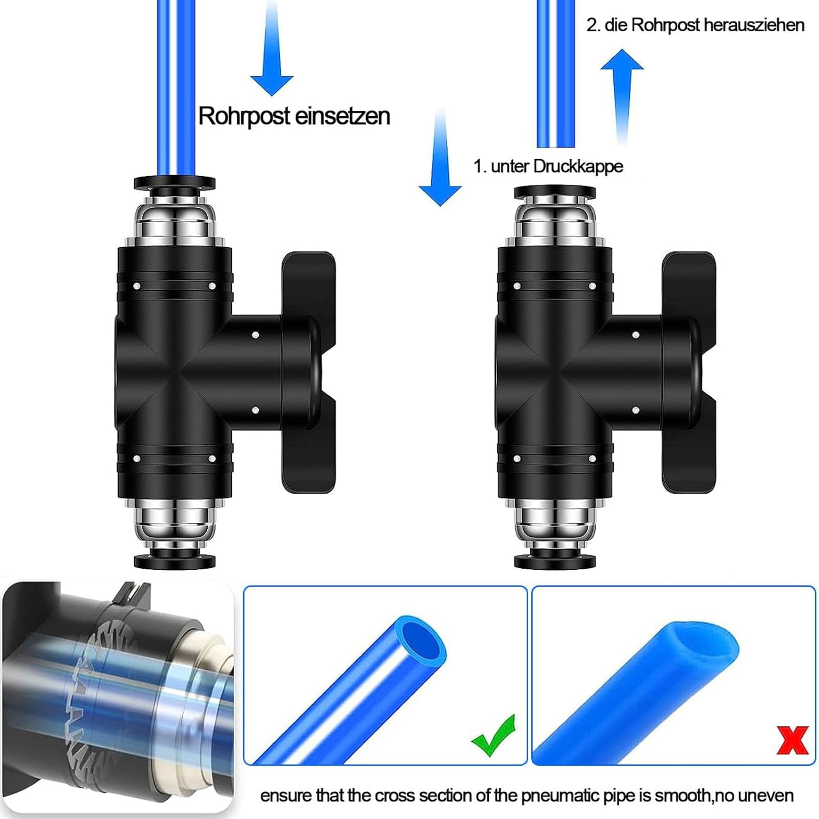 Connettore Pneumatico, 5 pezzi da 10 mm Valvola a Sfera Pneumatica, Raccordi per Valvole di Controllo, Connettore Pneumatico Dritto, Connettori BUC, per Utensili Pneumatici