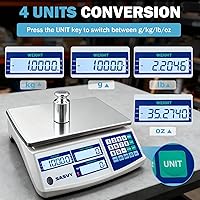 Vista 3 de Balanza digital para inventario y piezas (154.3 lbs 0.00 oz)