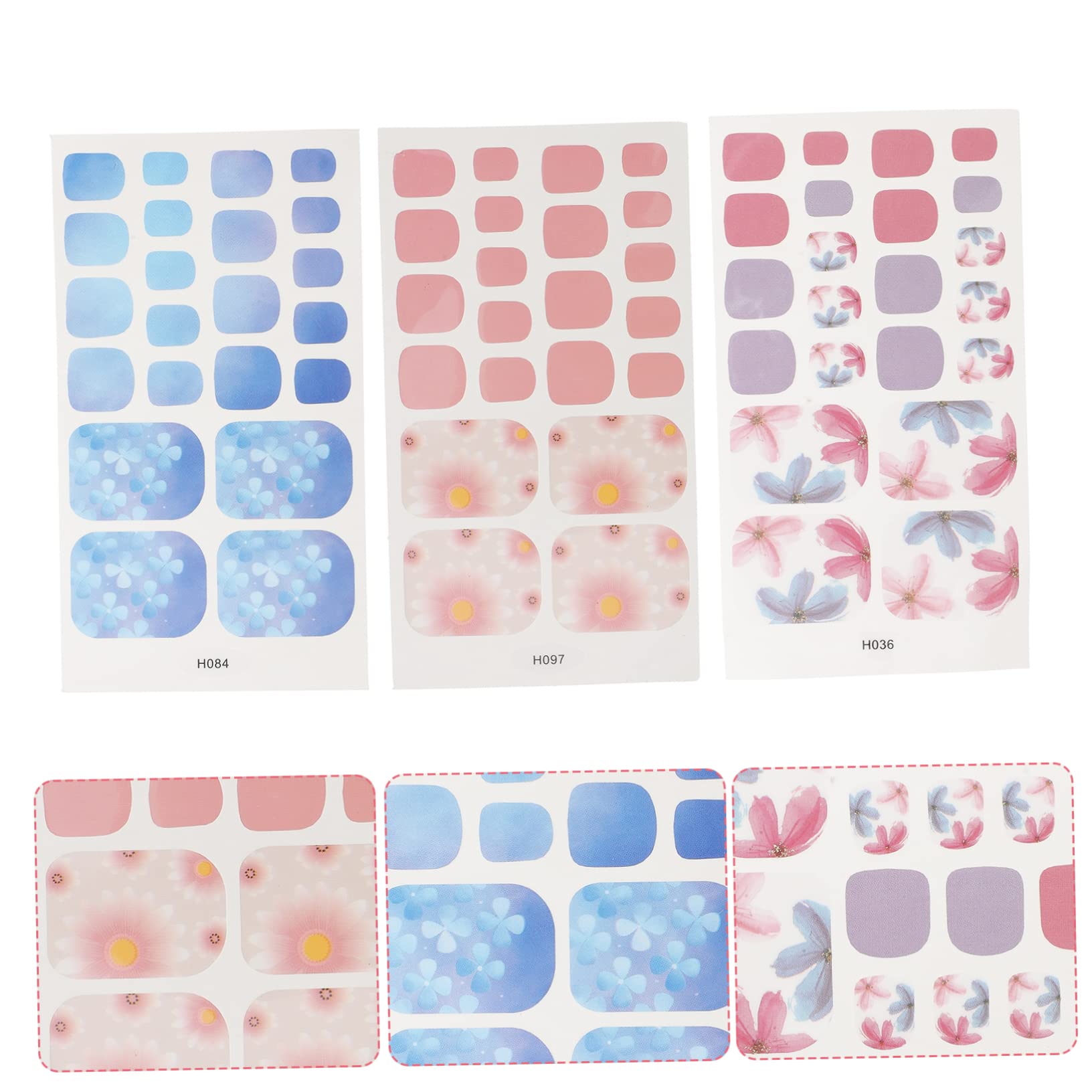 PACKOVE 5 Set Adesivi Per Unghie Dei Impermeabili Decorazioni Per Manicure Te Nail Art Stickers Per Donne E Ragazze Facili Applicare E Rimuovere 6 Fogli*5