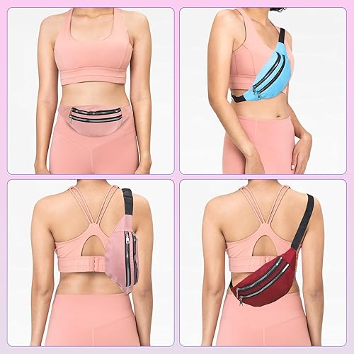 Miniatura 5 de PATIKIL 9 paquetes divertidos de neón para fiestas de los años 80 y 90, cintura ajustable, paquete de cintura a granel con 2 bolsillos para mujeres