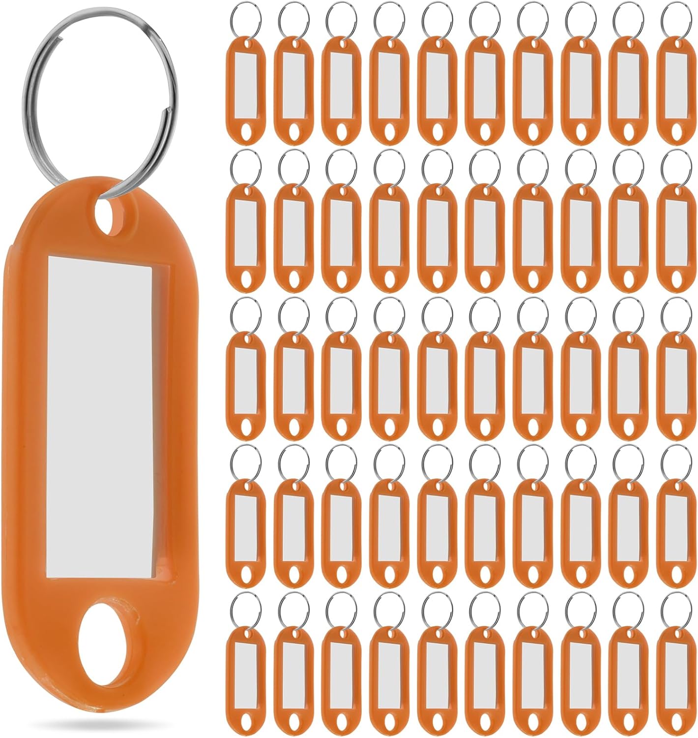 Amazon.com : 50 Pcs Plastic Key Tags with Label Window Key Ring Tags ...
